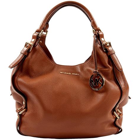 michael kors brown leather purse|large brown michael kors purses.